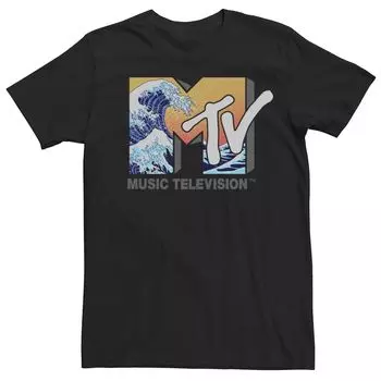 Мужская футболка с логотипом MTV Music Television Wave Licensed Character