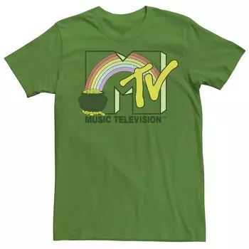 Мужская футболка с логотипом MTV Music Television и Днем Святого Патрика Pot Of Gold Licensed Character