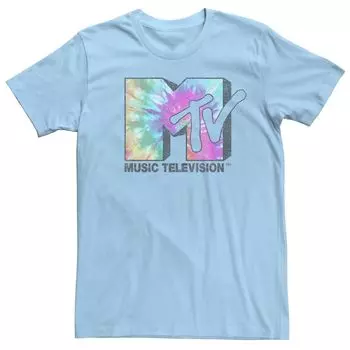Мужская футболка с логотипом MTV Vintage Tie Dye Licensed Character, светло-синий