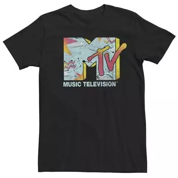 Мужская футболка с логотипом MTV в стиле ретро Licensed Character, черный