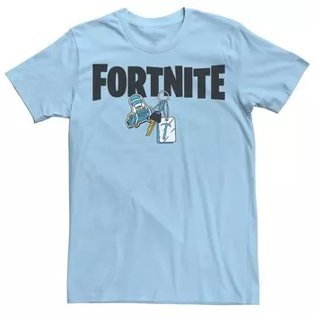 Мужская футболка с логотипом на брелоке Fortnite Bus Licensed Character, цвет Light Blue
