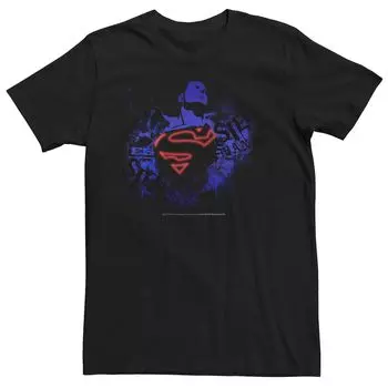 Мужская футболка с логотипом на груди и логотипом DC Comics Superman, негативный оттенок Licensed Character