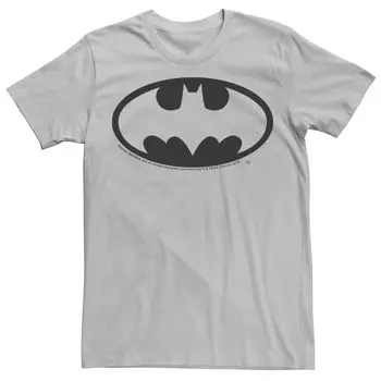 Мужская футболка с логотипом на груди и логотипом Бэтмен DC Comics, серебристый