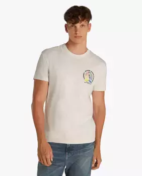 Мужская футболка с логотипом на спине и классическим кроем Tommy Jeans, цвет Crudo