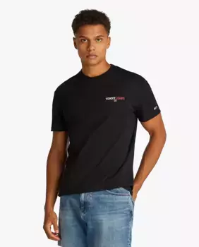 Мужская футболка с логотипом на спине и классическим кроем Tommy Jeans, черный