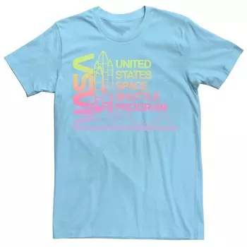 Мужская футболка с логотипом NASA Gradient Space Programme Licensed Character, цвет Light Blue