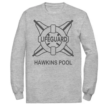 Мужская футболка с логотипом Netflix Stranger Things Hawkins Pool Lifeguard Licensed Character