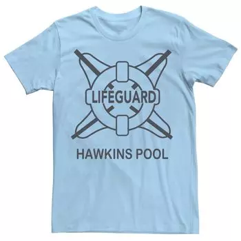 Мужская футболка с логотипом Netflix Stranger Things Hawkins Pool Lifeguard Licensed Character