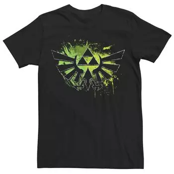 Мужская футболка с логотипом Nintendo Legend Of Zelda Triforce и брызгами краски Licensed Character