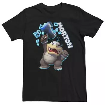 Мужская футболка с логотипом Nintendo Super Mario Morton Action Pose и графическим рисунком Licensed Character
