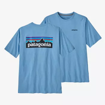 Мужская футболка с логотипом P-6 Responsibili Patagonia, цвет Lago Blue
