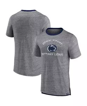 Мужская футболка с логотипом penn state nittany lions personal record из меланжевой ткани серого цвета с фирменной символикой Fanatics, мульти