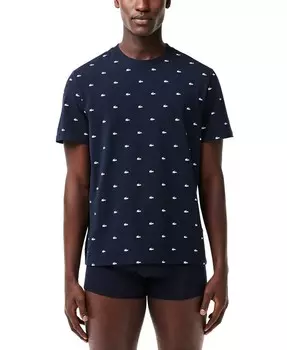 Мужская футболка с логотипом под кожу крокодила Lacoste, синий