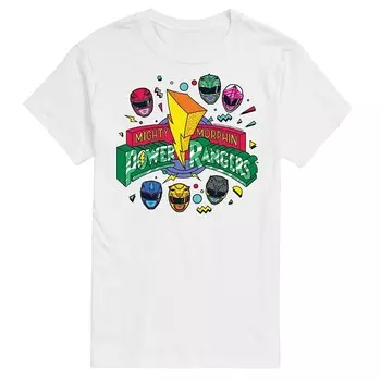 Мужская футболка с логотипом Power Rangers 90-х годов Licensed Character, белый
