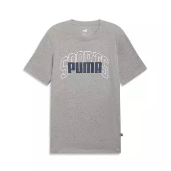 Мужская футболка с логотипом PUMA Collegiate, цвет Medium Gray Heather
