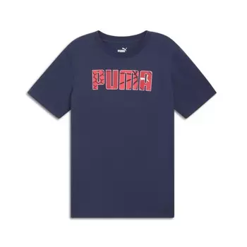 Мужская футболка с логотипом PUMA Hoops, темно-синий