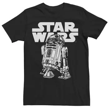 Мужская футболка с логотипом R2-D2 и графическим рисунком Star Wars, черный