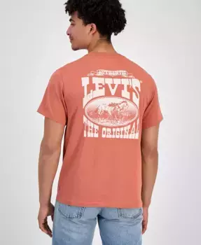 Мужская футболка с логотипом Relaxed Fit Box Tab с коротким рукавом Levi's, красный