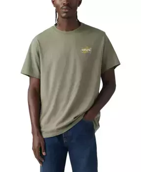 Мужская футболка с логотипом Relaxed Fit Box Tab с коротким рукавом Levi's, зеленый