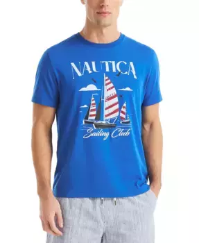 Мужская футболка с логотипом Sailing Club Nautica, синий