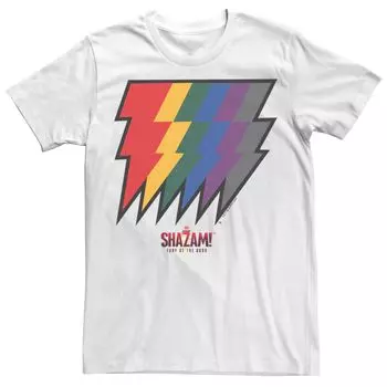 Мужская футболка с логотипом Shazam Fury Of The Gods Rainbos Bolts Licensed Character