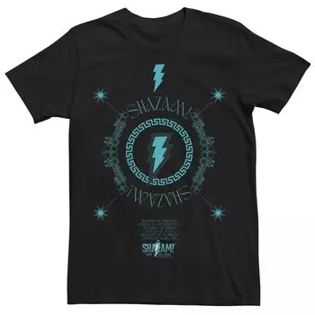 Мужская футболка с логотипом Shazam Fury Of The Gods в виде болтов Shazam Licensed Character