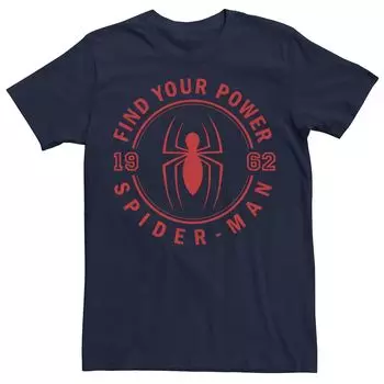 Мужская футболка с логотипом Spider-Man 1962 Find Your Power, Синяя Marvel, синий