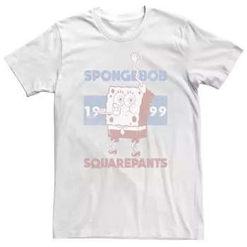 Мужская футболка с логотипом Spongebob 1999 в стиле ретро и выцветшим портретом Licensed Character