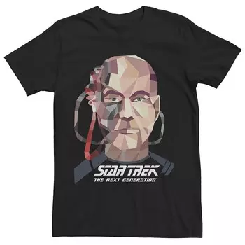 Мужская футболка с логотипом Star Trek Picard Poly Portrait Licensed Character, черный