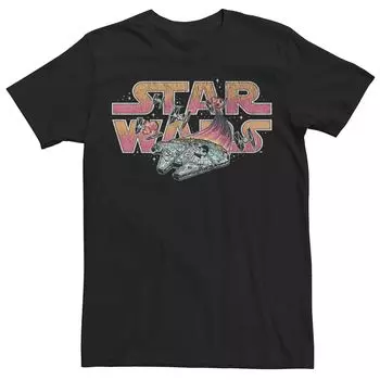 Мужская футболка с логотипом Star Wars Millennium Falcon Tie Fighter Space Battle Licensed Character