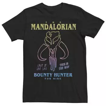 Мужская футболка с логотипом Star Wars: The Mandalorian Bounty Hunter Licensed Character