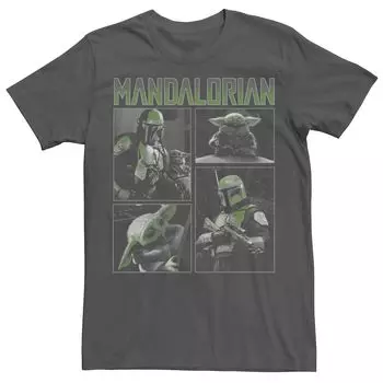 Мужская футболка с логотипом Star Wars The Mandalorian Grid Licensed Character