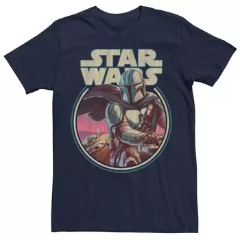 Мужская футболка с логотипом Star Wars The Mandalorian Grogu and Mando Team Circle Licensed Character
