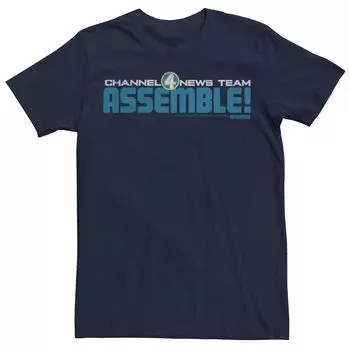 Мужская футболка с логотипом телеведущего Channel 4 News Team Assemble Licensed Character