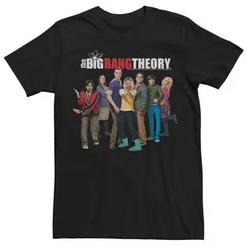 Мужская футболка с логотипом The Big Bang Theory Group Shot Licensed Character, черный