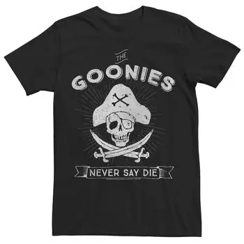 Мужская футболка с логотипом The Goonies Never Say Die Pirate Captain Licensed Character