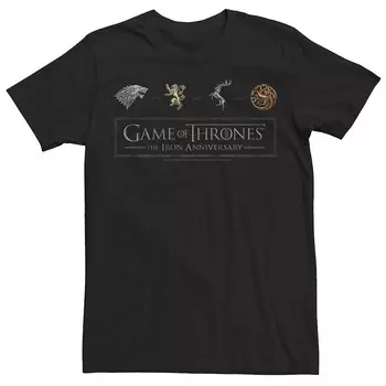 Мужская футболка с логотипом The Iron Anniversary Game Of Thrones Licensed Character, черный