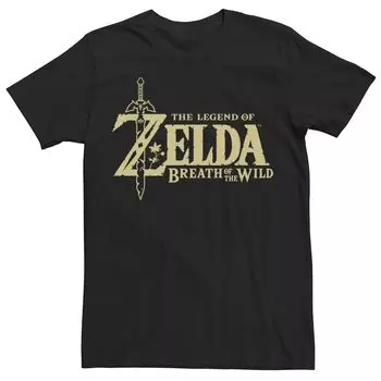 Мужская футболка с логотипом The Legend Of Zelda Breath Of The Wild Title Licensed Character