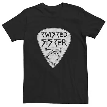 Мужская футболка с логотипом Twisted Sister Guitar Pick Licensed Character