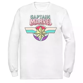 Мужская футболка с логотипом в мультяшном стиле Captain Marvel