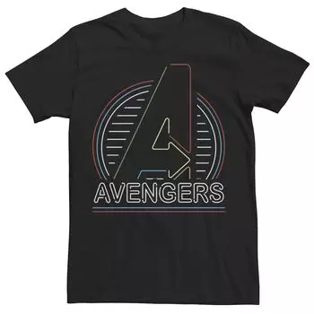 Мужская футболка с логотипом в неоновые полоски Avengers Marvel