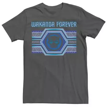 Мужская футболка с логотипом в полоску Marvel Wakanda Forever Licensed Character