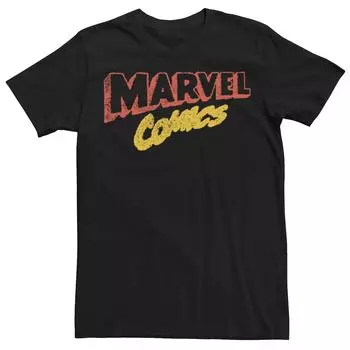 Мужская футболка с логотипом в стиле ретро из комиксов Marvel, Black Licensed Character, черный