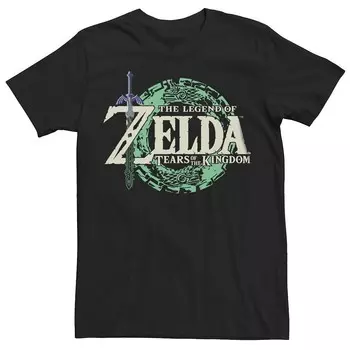 Мужская футболка с логотипом видеоигры The Legend of Zelda: Tears of the Kingdom Licensed Character, черный
