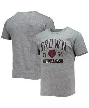 Мужская футболка с меланжевым рисунком серо-бурых медведей volume up victory falls tri-blend League Collegiate Wear, мульти