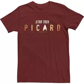 Мужская футболка с мерцающим золотым логотипом Star Trek Picard Licensed Character