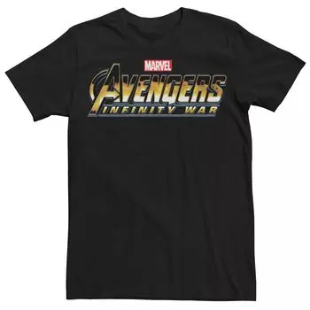 Мужская футболка с металлическим логотипом и логотипом Marvel Avengers Infinity War для подростков Licensed Character