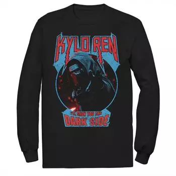 Мужская футболка с металлической надписью Star Wars Kylo Ren Show You The Dark Side, Black Licensed Character, черный