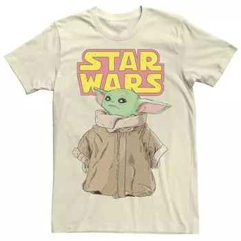 Мужская футболка с милым логотипом Star Wars The Mandalorian The Child Licensed Character