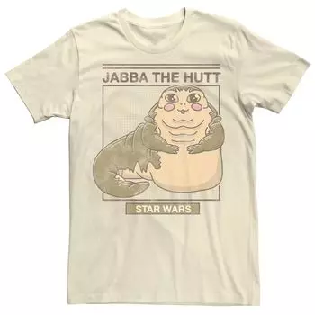 Мужская футболка с милым портретом и изображением Джаббы Хатта в сетку Star Wars